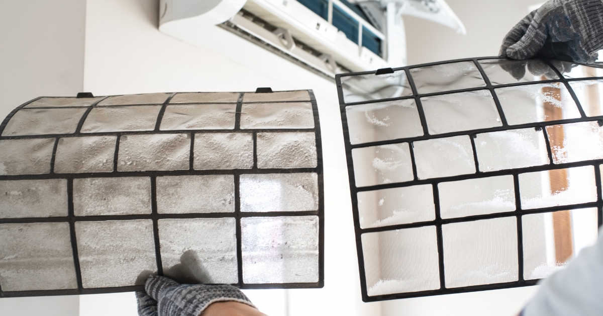 Dirty vs clean AC filter