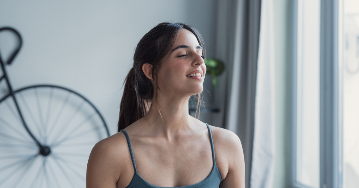 Breathing at a home with good air quality